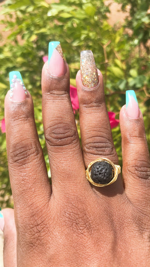 Amari lava stone ring
