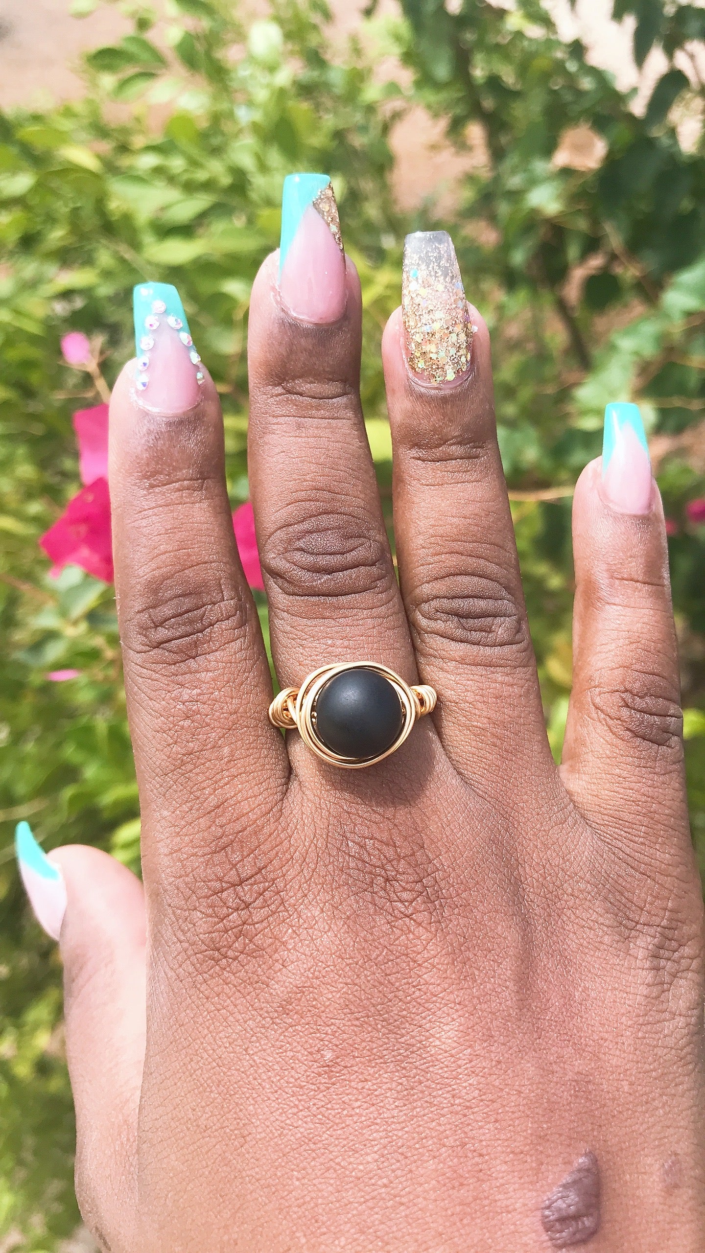 Amari matte onyx ring